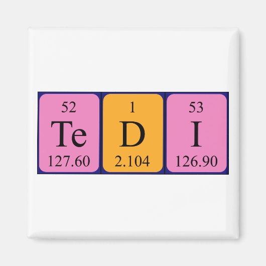 Tedi periodieke table name magnet (Voorkant)
