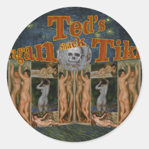 Ted's Pagan Tiki Shack Ronde Sticker
