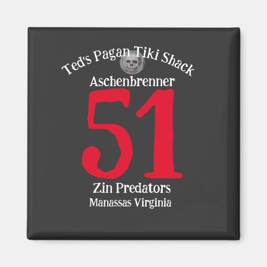 Ted's Pagan Tiki Shack Zin Predators Manassas VA Magneet (Voorkant)