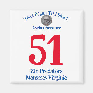 Ted's Pagan Tiki Shack Zin Predators Manassas VA Magneet