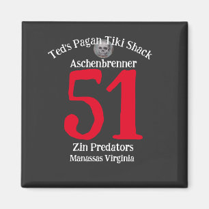 Ted's Pagan Tiki Shack Zin Roofdieren Manassas VA Magneet