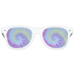 Tedye volwassen retro party tinten blues spiraal zonnebril