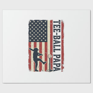 Tee Ball Papa Amerikaanse Vlag Vintage Shirt Ontwe Cadeaupapier