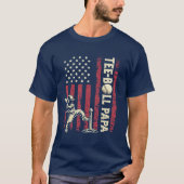 Tee-Ball Papa Patriottische Honkbal Vader T-shirt (Voorkant)