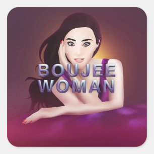 TEE Boujee Vrouw Vierkante Sticker