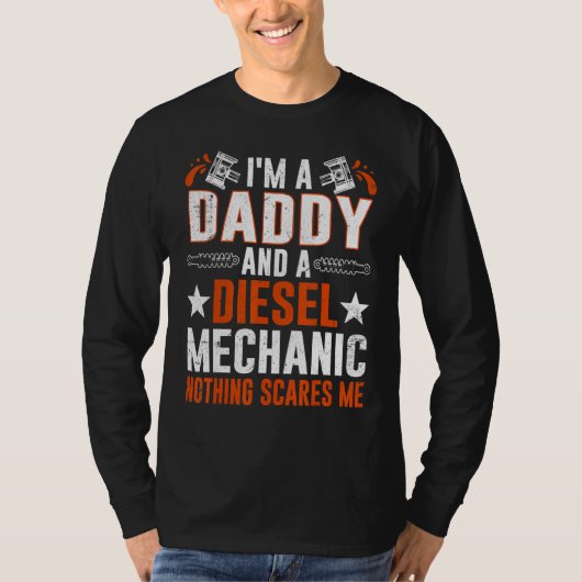 Tee For Men Father's Day Diesel Mechanic Daddy T-shirt (Voorkant)