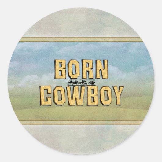 TEE Geboren Cowboy Ronde Sticker (Voorkant)
