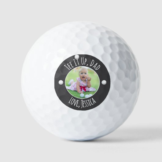Tee Het Op Papa Aangepaste Foto Golfballen (Voorkant)