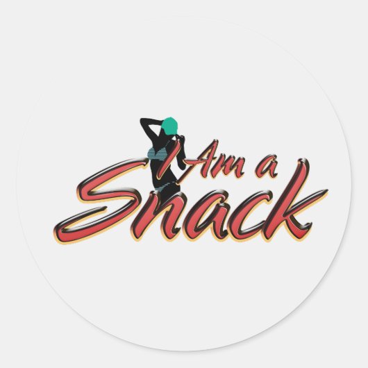TEE I am a Snack Ronde Sticker (Voorkant)
