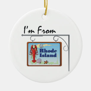 TEE Ik kom uit Rhode Island Keramisch Ornament