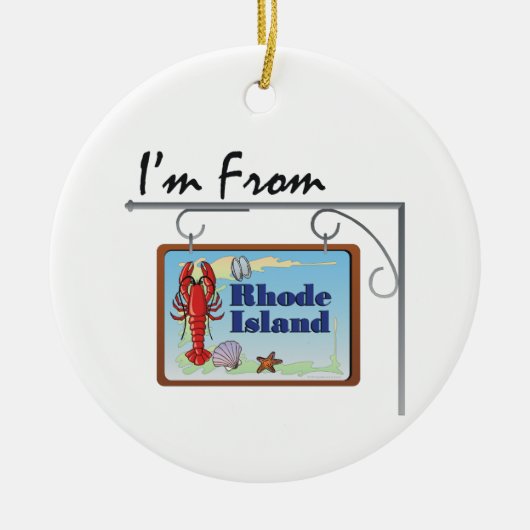 TEE Ik kom uit Rhode Island Keramisch Ornament (Voorkant)