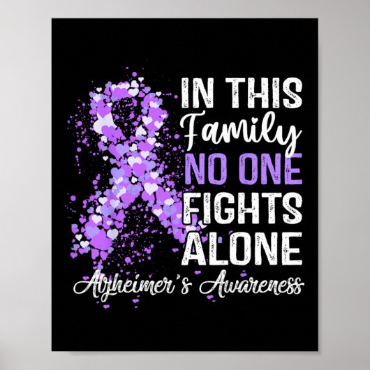 Tee In This Family No One Fights Heimer Alone Poster (Voorkant)