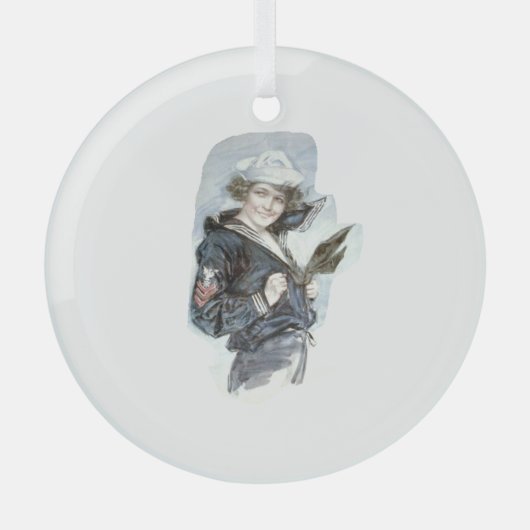 TEE Marinegolf Glas Ornament (Voorkant)