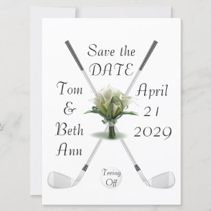 Tee Off Aankondiging van de bewaar-de-datum