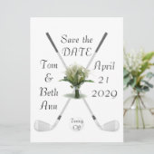 Tee-off Save the Date-aankondiging Kaart (Staand voorkant)