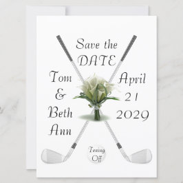 Tee-off Save the Date-aankondiging Kaart