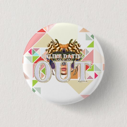 TEE Online Dating Voorbij Ronde Button 3,2 Cm (Voorkant)