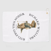 Tee-Rex Dinosaur Aangepaste Golfer Naam En Club Golfhanddoek (Horizontaal)