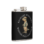 Tee-Rex Dinosaur Aangepaste Golfer Naam En Club Heupfles (Rechts)