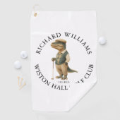 Tee-Rex Dinosaur Custom Golfer Name And Club Golfhanddoek (Insitu)