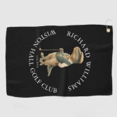 Tee-Rex Dinosaur Custom Golfer Name And Club Golfhanddoek (Horizontaal)