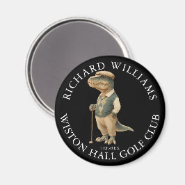 Tee-Rex Dinosaur Custom Golfer Name And Club Magneet