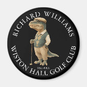 Tee-Rex Dinosaur Custom Golfer Name And Club Magneet (Voorkant)