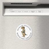 Tee-Rex Dinosaur Custom Golfer Name And Club Magneet (Insitu (Vaatwasser))