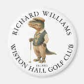 Tee-Rex Dinosaur Custom Golfer Name And Club Magneet (Voorkant)