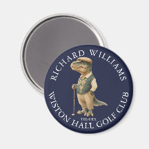 Tee-Rex Dinosaur Golfer Naam En Club Navyblauw