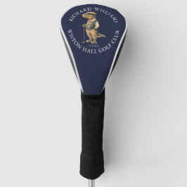 Tee-Rex Dinosaur Golfer Name And Club Navy Blue Golfheadcover