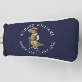 Tee-Rex Dinosaur Golfer Name And Club Navy Blue Golfheadcover