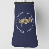 Tee-Rex Dinosaur Golfer Name And Club Navy Blue Golfheadcover (Draai 90)