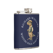 Tee-Rex Dinosaur Golfer Name And Club Navy Blue Heupfles (Rechts)