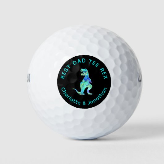 Tee Rex Funny Dinosaur Golfing Dad Joke Golfballen (Voorkant)