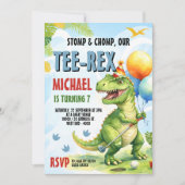 Tee-Rex Golf Dinosaurus Minigolf Verjaardagsfeestj Kaart (Voorkant)