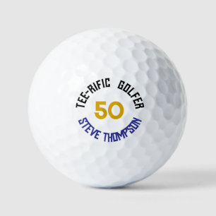 Tee-rific 50e verjaardag gepersonaliseerd golfballen