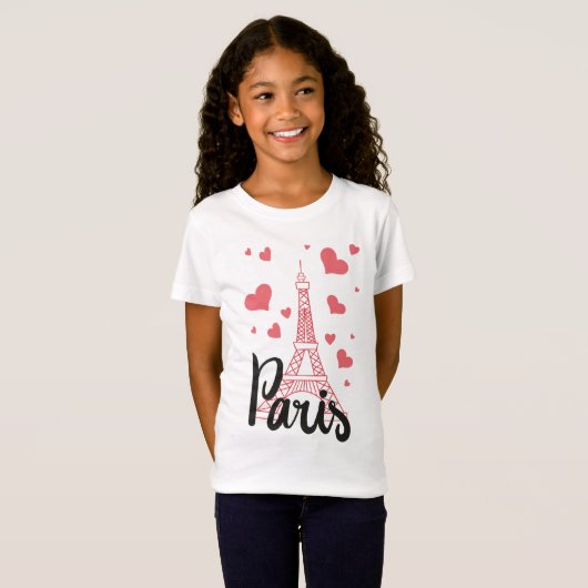 Tee Shirt Basic Fille Paris (Voorkant volledig)