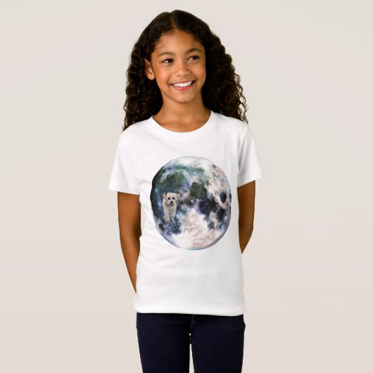 Tee Shirt Havanese Dog Orbiting the Moon (Voorkant volledig)