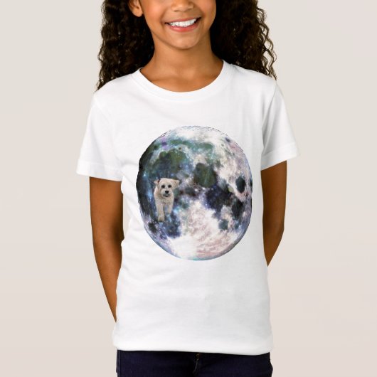 Tee Shirt Havanese Dog Orbiting the Moon (Voorkant)