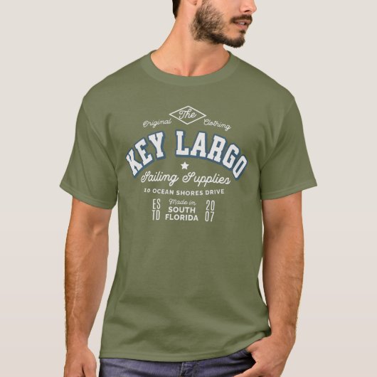 Tee shirt Key Largo Sailing Supplies (Voorkant)