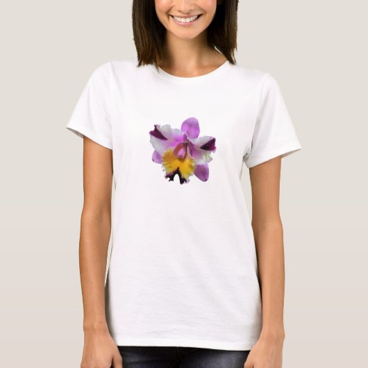 Tee Shirt met Paarse Orchid (Voorkant)