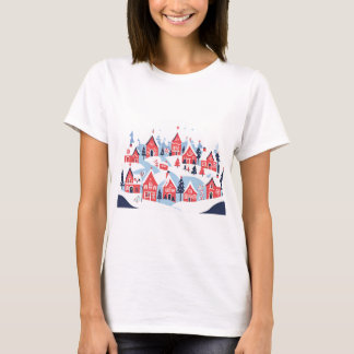 tee shirt village de noel femme