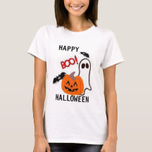 TEE SHIRT WOMENS BOO T-SHIRT HALLOWEEN