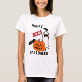 TEE SHIRT WOMENS BOO T-SHIRT HALLOWEEN