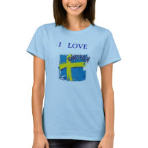 TEE SHIRT ZWEDEN FLAG BLUE EN GEEL IK HOOP