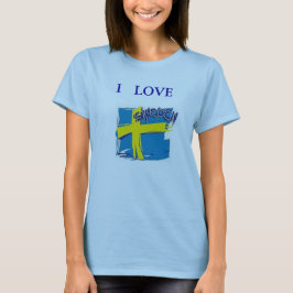 TEE SHIRT ZWEDEN FLAG BLUE EN GEEL IK HOOP