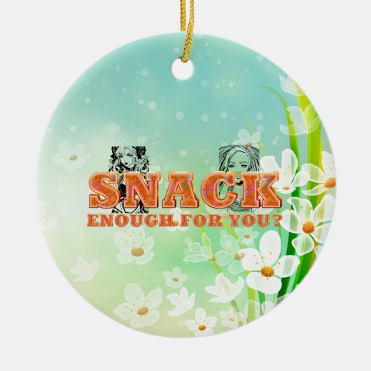 TEE Snack Genoeg Keramisch Ornament (Voorkant)
