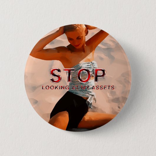 TEE Stop met het bekijken van mijn bezittingen kno Ronde Button 5,7 Cm (Voorkant)