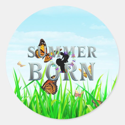 TEE Summer Geboren Ronde Sticker (Voorkant)